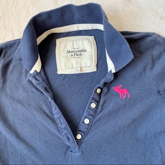 Abercrombie & Fitch Navy Distressed Polo, Size S - Picture 6 of 8